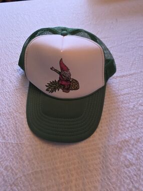 OTTO Green and White Trucker Hat with Gnome Pineapple Patch